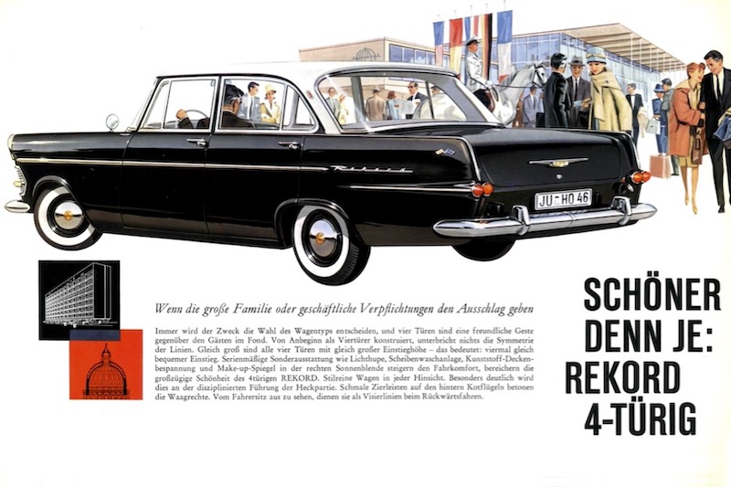 Seite aus dem Prospekt des Opel Rekord P2