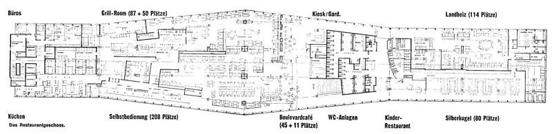 Raumaufteilung im geplanten Autobahnrestaurant Würenlos