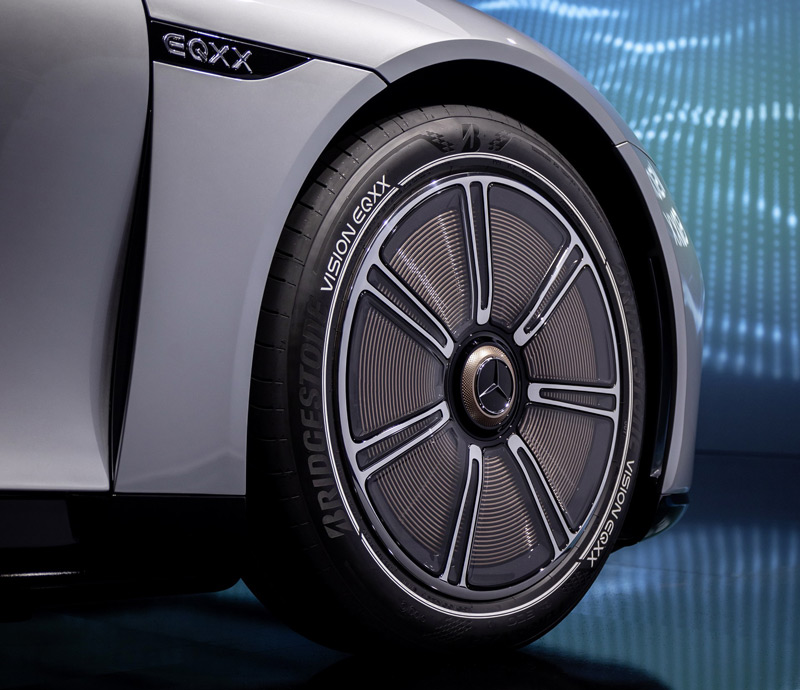 Reifen 185/60 R20 auf der Studie Mercedes-Benz EQXX (© Mercedes Benz AG)