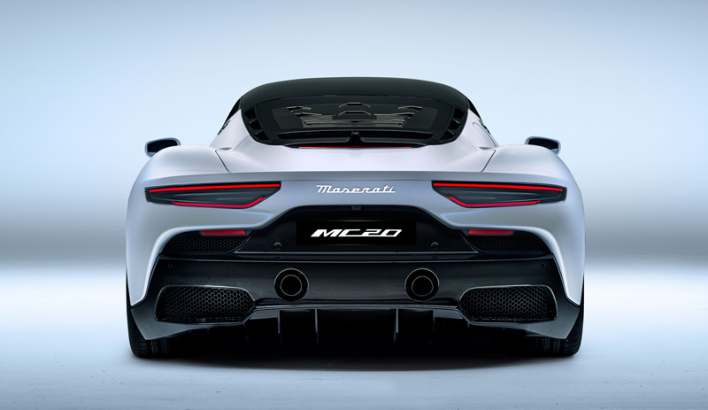 Heckansicht des Maserati MC20 (© Maserati/Werk)