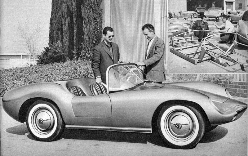 Devin D von 1960 - Fertigfahrzeug und Gitterrohrrahmen (© ams)