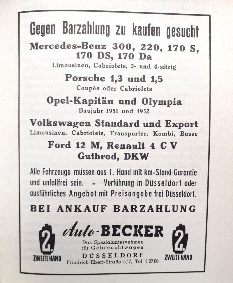 Inserat Auto Becker
