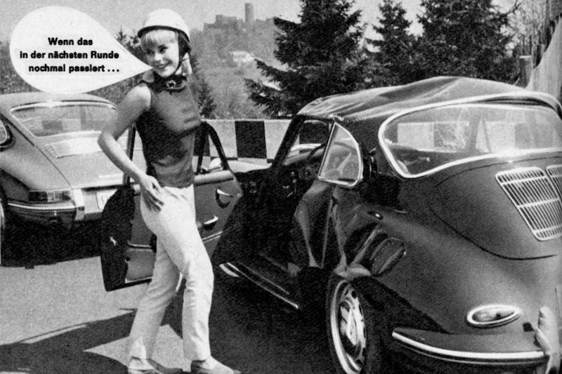 Porsche 356 C nach Überschlag auf dem Nürburgring
