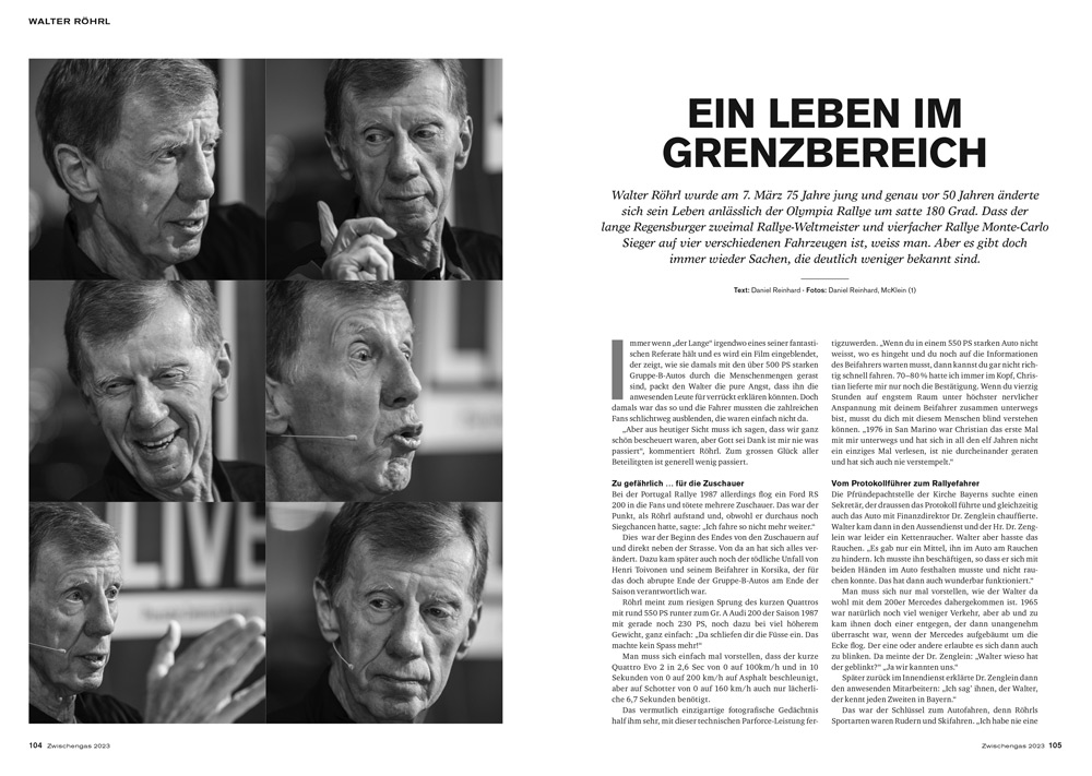 Zwischengas Jahresmagazin 2023 - Artikel Walter Röhrl