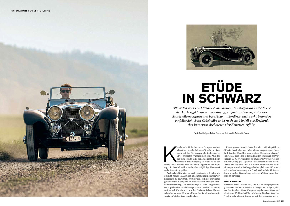 Zwischengas Jahresmagazin 2023 - Artikel S.S. 100 Jaguar