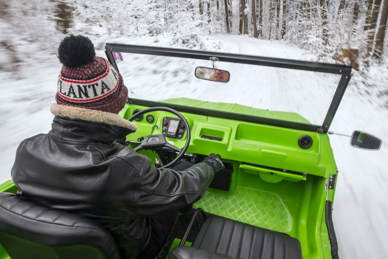 Mit dem Citroën Méhari im Schnee