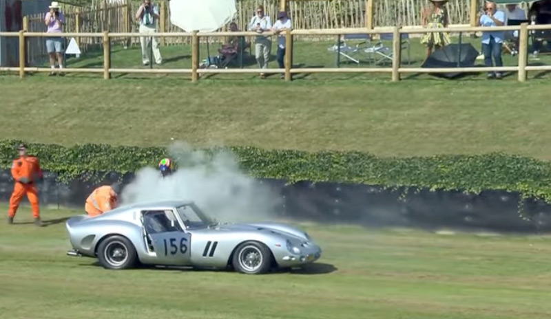 Ferrari 250 GTO in Flammen - Goodwood Revival 2023