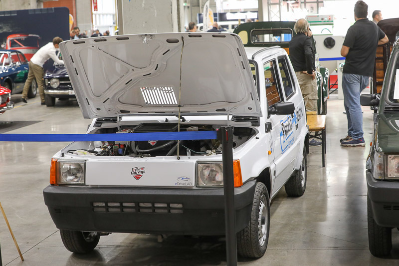 Nachträglich elektrifizierter Fiat Panda an der Auto e Moto d'Epoca 2023 (© Bruno von Rotz)