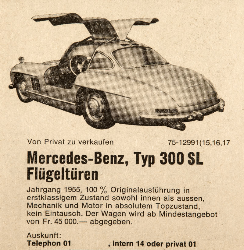 Inserat Mercedes-Benz 300 SL