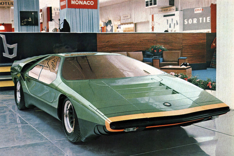 Der Bertone Carabo bei seiner Präsentation am Pariser Salon 1968