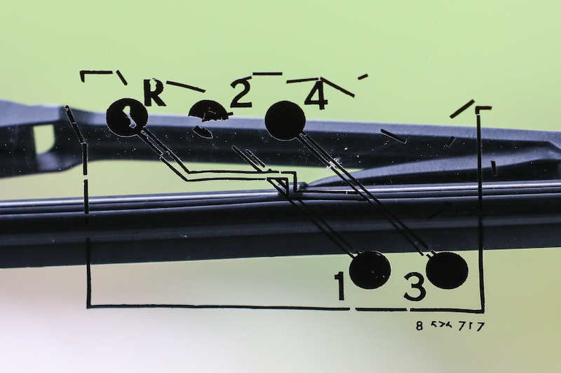 Renault Alouette (1980) – Schaltschema an der Windschutzscheibe