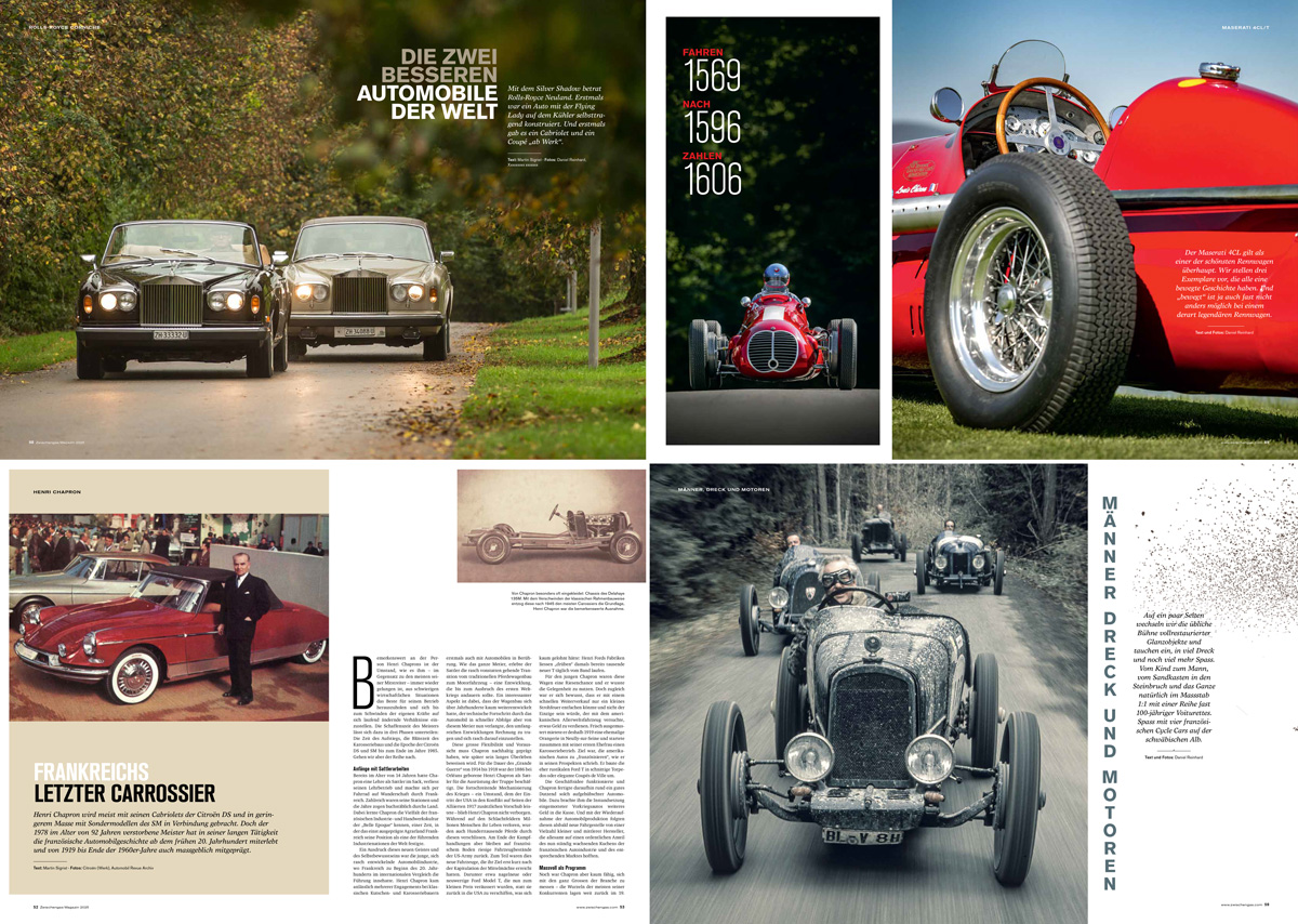 4 Musterseiten - Rolls-Royce, Chapron, Voiturettes und Maserati