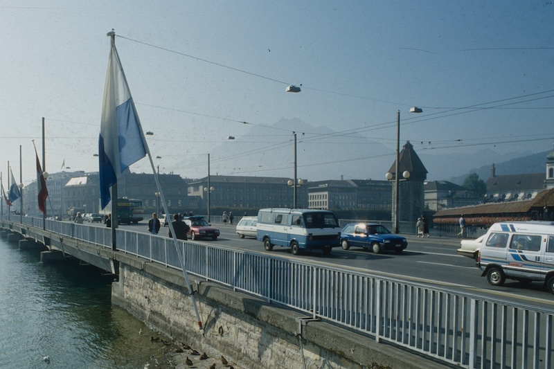 Luzerner Seebrücke in den späten 1980er-Jahren