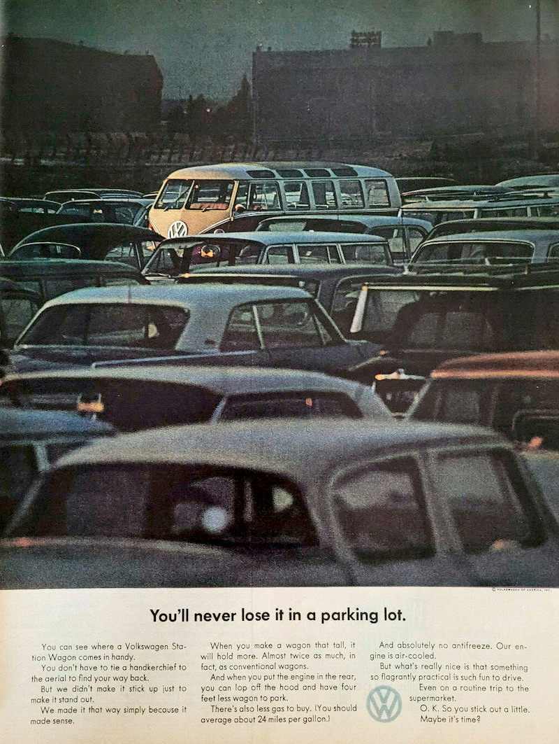 VW Station Wagon (1964) – US-amerikanische Werbeanzeige für den Samba-Bus