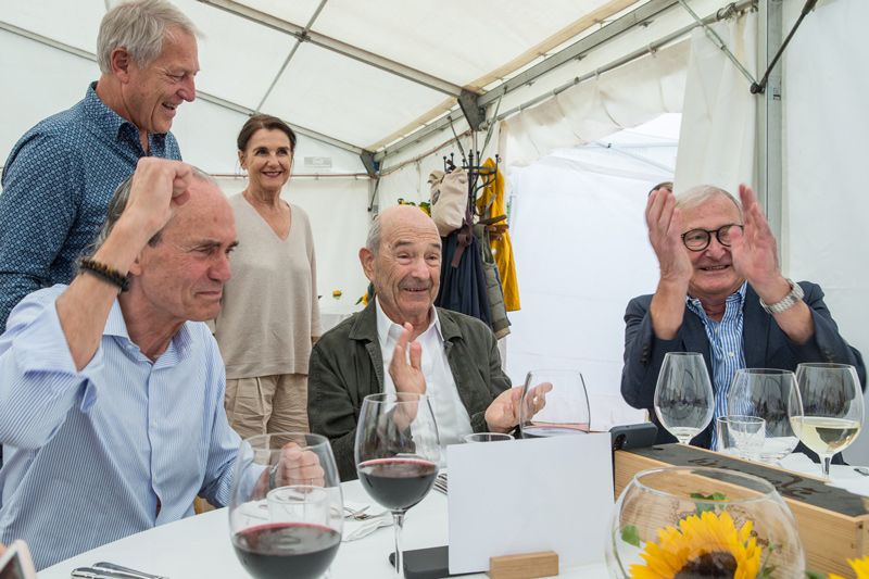 Von links nach rechts): Max Welti (ex Teammanager beim Team Sauber), Peter Sauber und Eugen Strähl (© Daniel Reinhard)