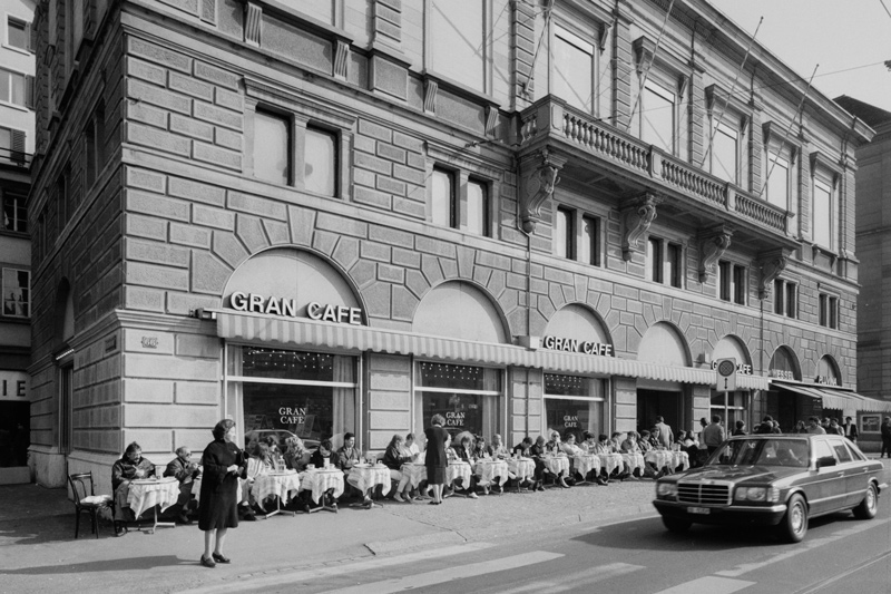 Gran Café in Zürich im Jahr 1985 (© ETH Library Zurich, Image Archive - Com_M34-0117-0003)