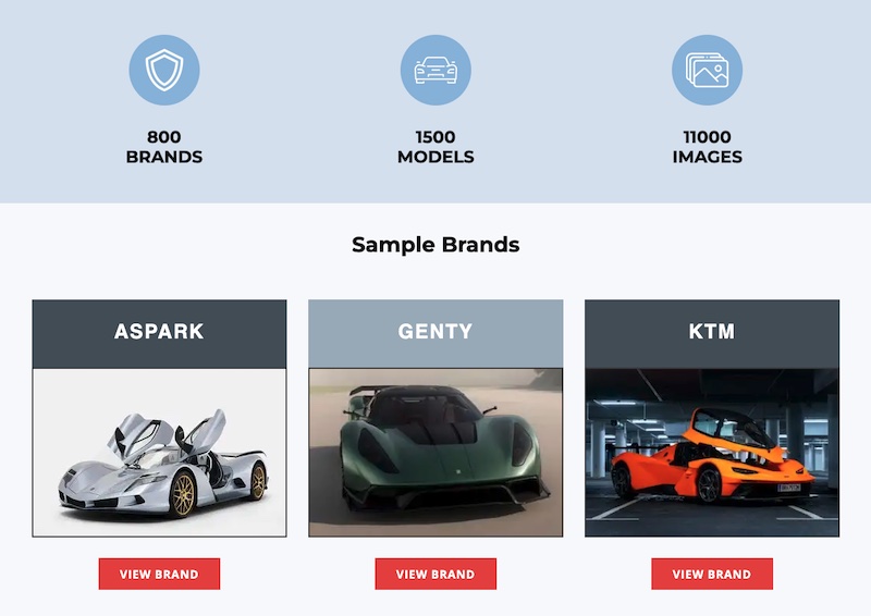 Screenshot AllCarIndex Exotic Cars