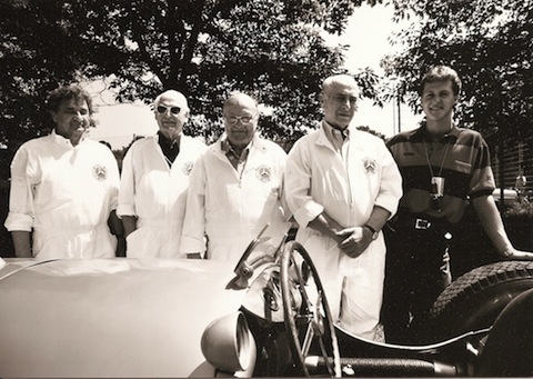 Herrmann zusammen mit Kling, Boehringer, Fangio und Michael Schumacher 1992