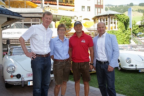 Skigrössen und Rallye-As an der Saalbach Classic 2013 - Stefan Eberharter, Marc Girardelli, Annemarie Moser-Pröll und Walter Röhrl (© Daniel Reinhard)