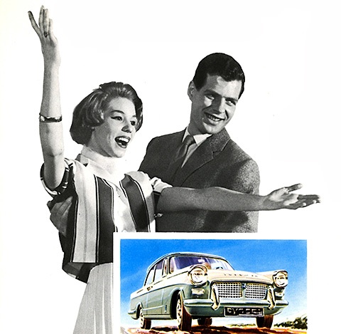 Frauen scheinen den Triumph Herald zu lieben - Abbildung im Verkaufsprospekt von 1960