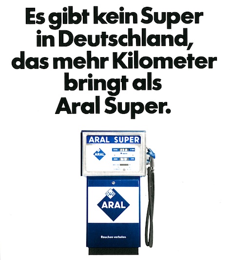 Werbung für Aral im Jahr 1973
