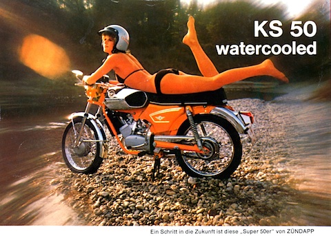 Werbung für Zündapp KS 50 watercooled im Jahr 1973