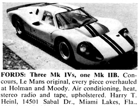 Vier Ford GT 40 zu verkaufen in Road & Track 1973 (April)
