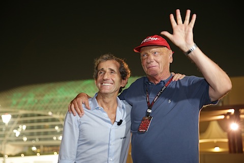Alain Prost und Niki Lauda in Abu Dhabi (© Daniel Reinhard)