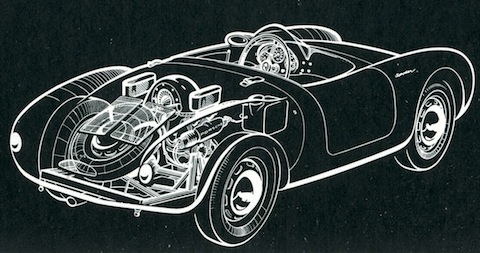 Porsche 550 Spyder (1955) - Schnittzeichnung