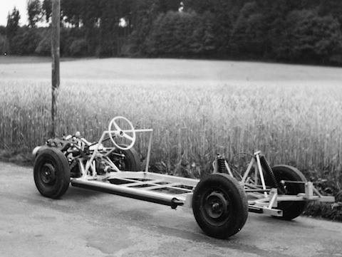 Chassis des Thorndahl T-Wagens von 1956