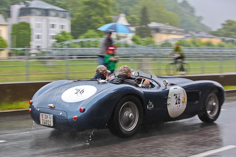 Jaguar C-Type am Stadt-Grand-Prix zum Gaisbergrennen 2014 (© Bruno von Rotz)