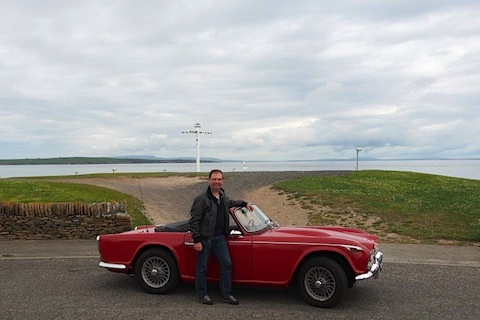 Triumph TR4 in John o Groats, dem nördlichsten Punkt von Schottland