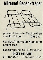 Annonce für einen Gepäckträger in der ADAC Motorwelt