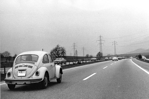 Linksdrall auf der Autobahn im Jahr 1974