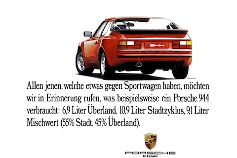 Inserat für Porsche 944 - Porsche - Ein Europäer (aus dem Jahr 1982)