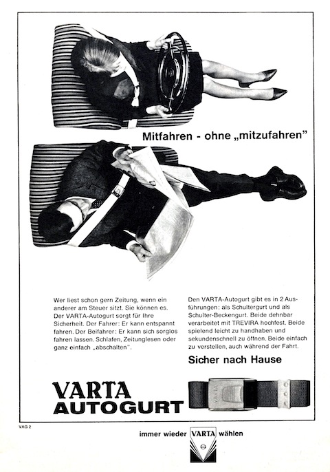 Varta Werbung für Sicherheitsgurten 1964 - komplett