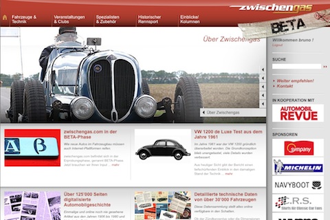 So sah die Zwischengas-Website im Jahr 2010 aus, als die Beta-Phase gestartet wurde