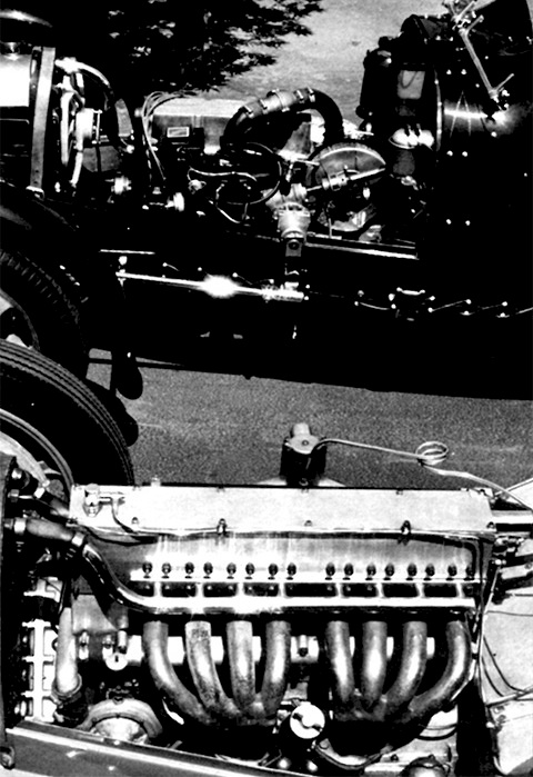 Bugatti 35 mit Achtzylinder vorne, Molsheim II Bugatti mit Vierzylinder-Ford-Motor hinten