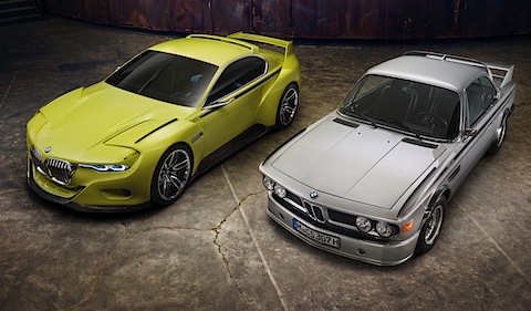 BMW 3.0 CSL Hommage aus dem Jahr 2015 und Original BMW 3.0 CSL der Siebzigerjahre (© BMW AG)