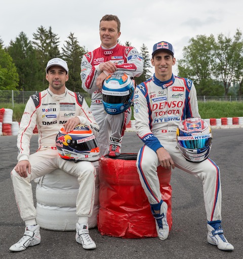 Drei Schweizer 2015 in Le Mans - Jani, Fässler und Buemi (© Daniel Reinhard)