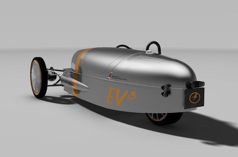 Heck des Morgan EV 3 2015 (© Morgan Motor Company)