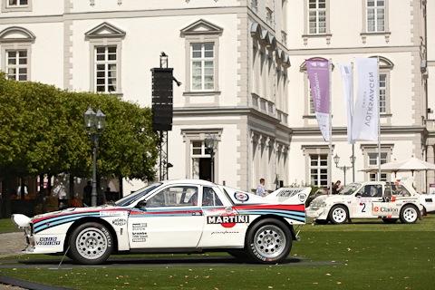 Gruppe B Rallye-Autos im Park von Schloss Bensberg - von Lancia bis Toyota