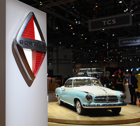 Borgward Isabella und neues Borgward-Logo auf dem Genfer Autosalon 2015 (© Bruno von Rotz)