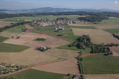 Strecke GP Mutschellen vom Hubschrauber (© Daniel Reinhard)