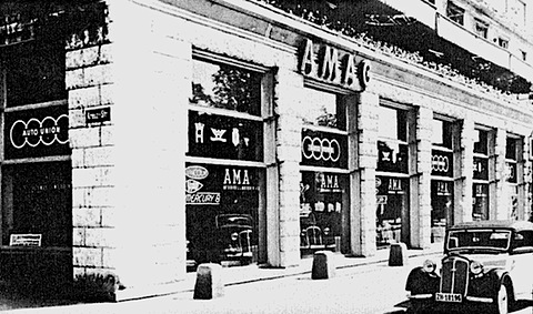 Die AMAG mit Auto Union am Utoquai, um 1938 herum aufgenommen