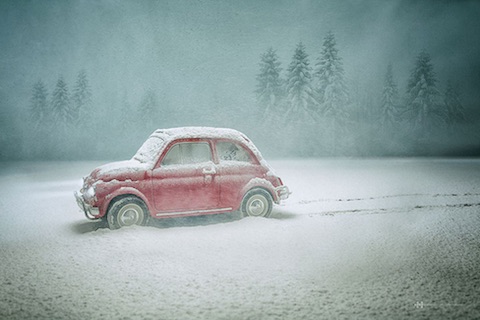 Fiat 500 im Schnee (© Felix Hernandez)