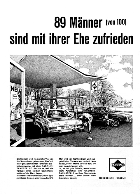 Tankstellenwerbung 1966 Gasolin