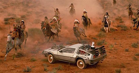 De Lorean als Zeitmaschine im Film Back to the Future III