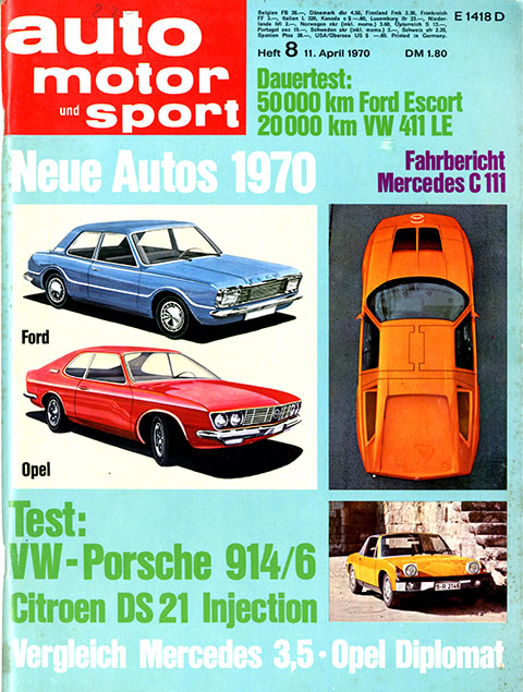 Titelblatt Auto Motor und Sport Heft 8/1970