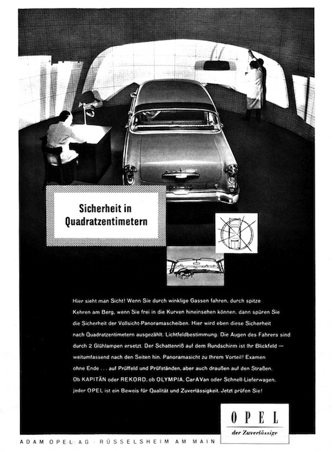 Opel Olympia Rekord im Jahr 1959 in der Werbung